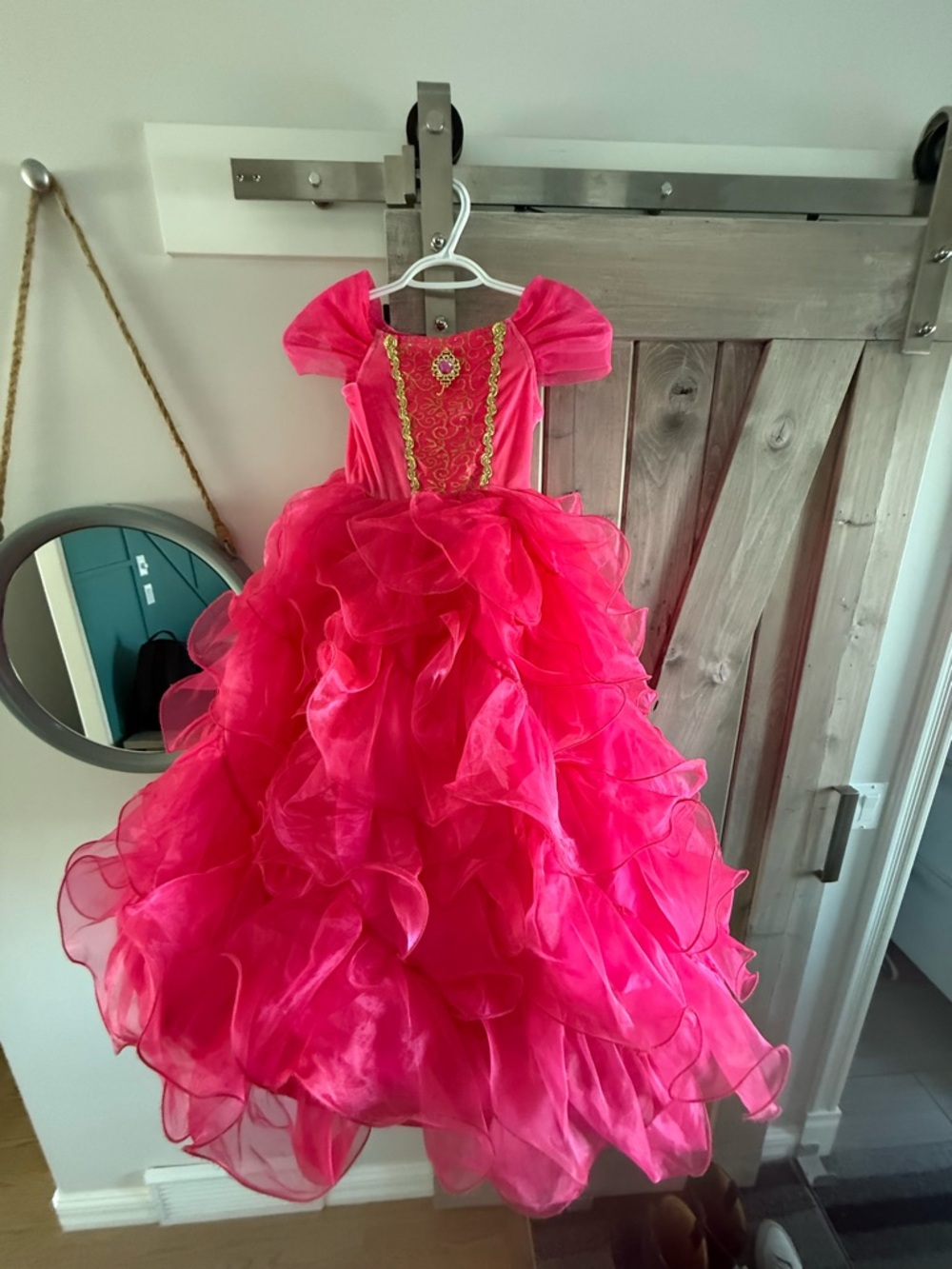 Hot Pink Ruffled Princess Dress size 6